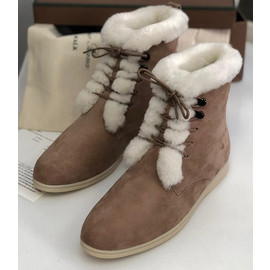 Замшевые ботинки с мехом Loro Piana