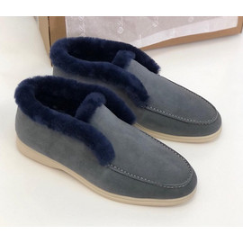Замшевые ботинки с мехом Loro Piana