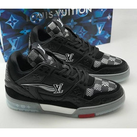 Кожаные кроссовки Louis Vuitton Trainer черные