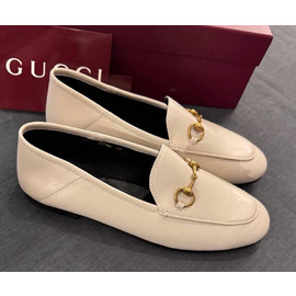Кожаные лоферы Gucci Brixton молочные