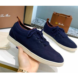 Замшевые синие кеды Loro Piana