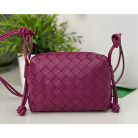 Кожаная сумка Bottega Veneta Loop бордовая