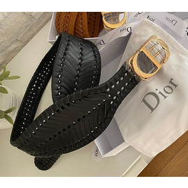 Женский черный кожаный ремень Dior