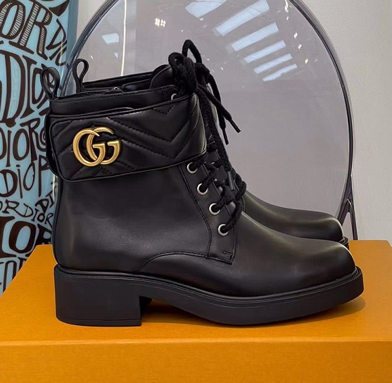 Женские кожаные ботинки Gucci (арт. VM-12917) | Интернет-магазин Vanity Mall