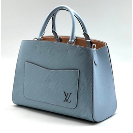 Кожаная сумка Louis Vuitton Marelle Tote MM голубая