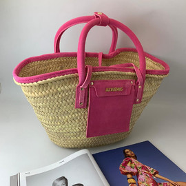 Женская пляжная сумка Jacquemus розовая