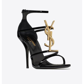 Кожаные босоножки Saint Laurent Cassandra черные