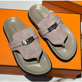 Замшевые шлепанцы Hermes Empire