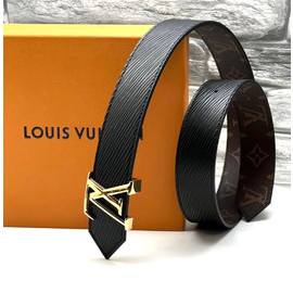 Двусторонний черно-коричневый женский ремень Louis Vuitton