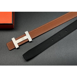 Женский коричневый кожаный ремень Hermes