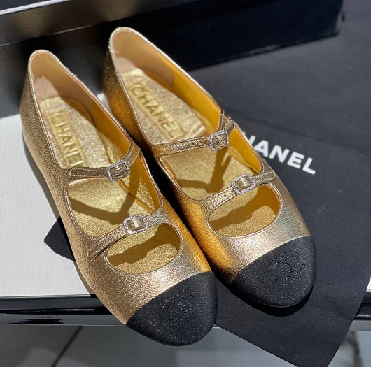 Женские кожаные золотые туфли Chanel (арт. VM-1449394) | Интернет-магазин  Vanity Mall