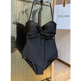 Черный слитный купальник Chanel