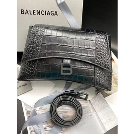 Женская кожаная сумка Balenciaga Hourglass черная Женская кожаная сумка Balenciaga Hourglass черная