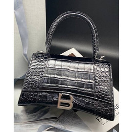 Женская черная кожаная сумка Balenciaga Hourglass Small Женская черная кожаная сумка Balenciaga Hourglass Small