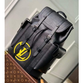 Мужской черный рюкзак Louis Vuitton Cristopher ММ из кожи Epi