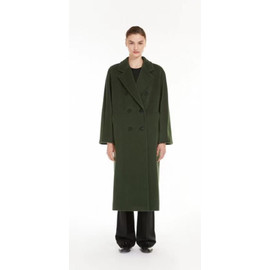 Женское темно-зеленое пальто Max Mara с поясом