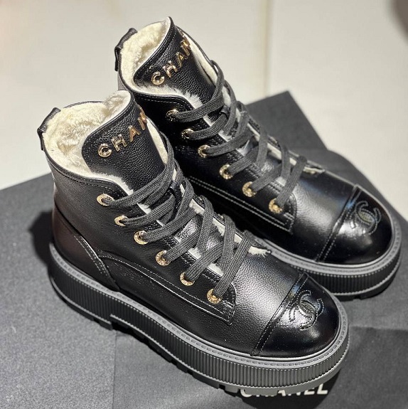 Зимние черные кожаные высокие ботинки Chanel с мехом (арт. VM-1454826) |  Интернет-магазин Vanity Mall