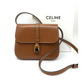 Женская кожаная сумка Celine Tabou Medium коричневая