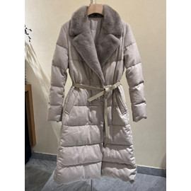 Женское пуховое пальто с мехом Loro Piana