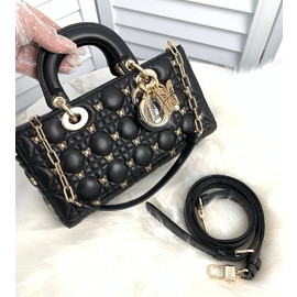 Женская черная сумка Christian Dior Lady D-Joy Medium
