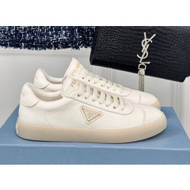 Женские белые кожаные кроссовки Prada Женские белые кожаные кроссовки Prada
