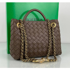 Темно-коричневая кожаная сумка Bottega Veneta Andiamo Small