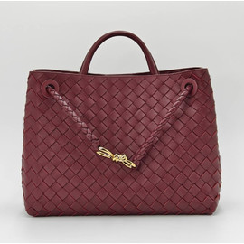 Бордовая кожаная сумка Bottega Veneta Andiamo Medium