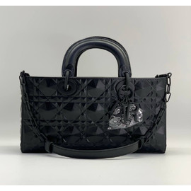 Кожаная сумка Christian Dior Lady D-Joy Medium черная 26 см