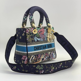 Сумка из текстиля Christian Dior Lady D-Lite Medium 24 см