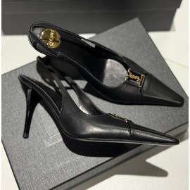 Кожаные черные слингбэки Saint Laurent Babylone