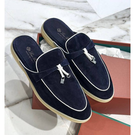 Женские замшевые мюли Loro Piana синие