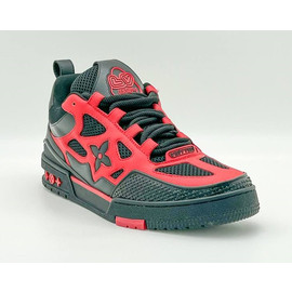 Мужские кроссовки Louis Vuitton Trainer красные с черным