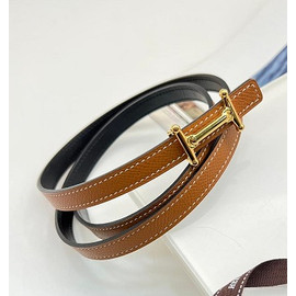 Женский коричневый кожаный ремень Hermes