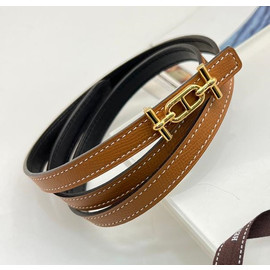 Женский коричневый кожаный ремень Hermes