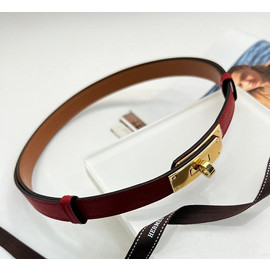 Женский кожаный ремень Hermes красный