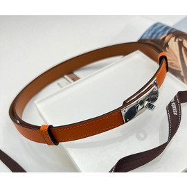 Женский кожаный ремень Hermes коричневый