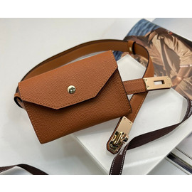 Женский кожаный ремень Hermes коричневый