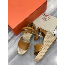 Коричневые кожаные босоножки Hermes