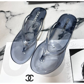 Женские силиконовые тонги Chanel голубые