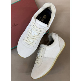Женские кроссовки из замши Loro Piana Fast Walk белые