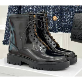 Черные кожаные ботинки Maison Margiela лаковые Черные кожаные ботинки Maison Margiela лаковые