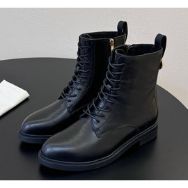Кожаные женские ботинки Loro Piana черные на шнуровке Кожаные женские ботинки Loro Piana черные на шнуровке