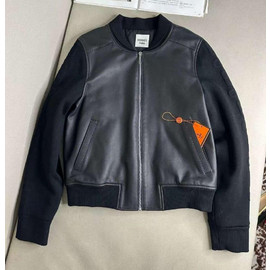Женская кожаная куртка Hermes черная