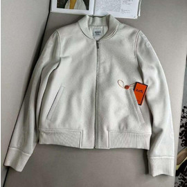 Женская кожаная куртка Hermes белая