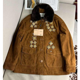 Женская замшевая куртка Miu Miu коричневая