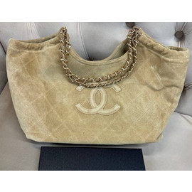 Замшевая сумка Chanel Shopping Large бежевая