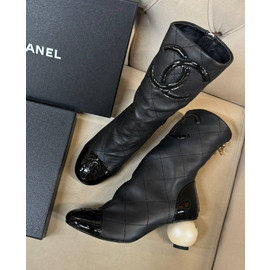 Женские кожаные ботильоны Chanel черные Женские кожаные ботильоны Chanel черные