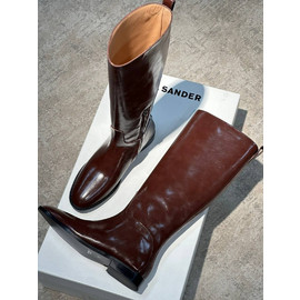 Женские кожаные сапоги Jil Sander бордовые Женские кожаные сапоги Jil Sander бордовые