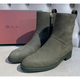 Женские замшевые ботинки Loro Piana Kilda оливковые Женские замшевые ботинки Loro Piana Kilda оливковые