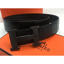Мужской ремень Hermes из кожи крокодила